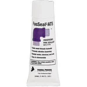 Federal Process White FasSeal-ATS PTFE Anaerobic Thread Sealant, Tube Form, 50 mL Tube, 375°F Max Working Temperature, AS05