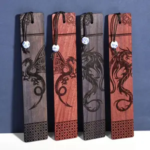 Pack Of 4 Dragon Bookmark Gift, Wood Bookmark for Men Cool Book Marks Box Set Fantasy Christmas Gifts for Men Adults