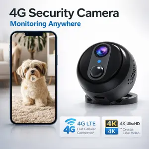 Portable 4g Surveillance Camera, Miniature Hidden Cam, Magnetic Mount, No Wi-Fi Required, Real-Time Remote Monitoring, 4K HD, Motion Detection