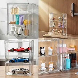 New 3-Tier Clear Display Case with Magnetic Door | Heavy-Duty Acrylic, No Assembly Needed, Ideal for Store, Home, Office & Collectibles