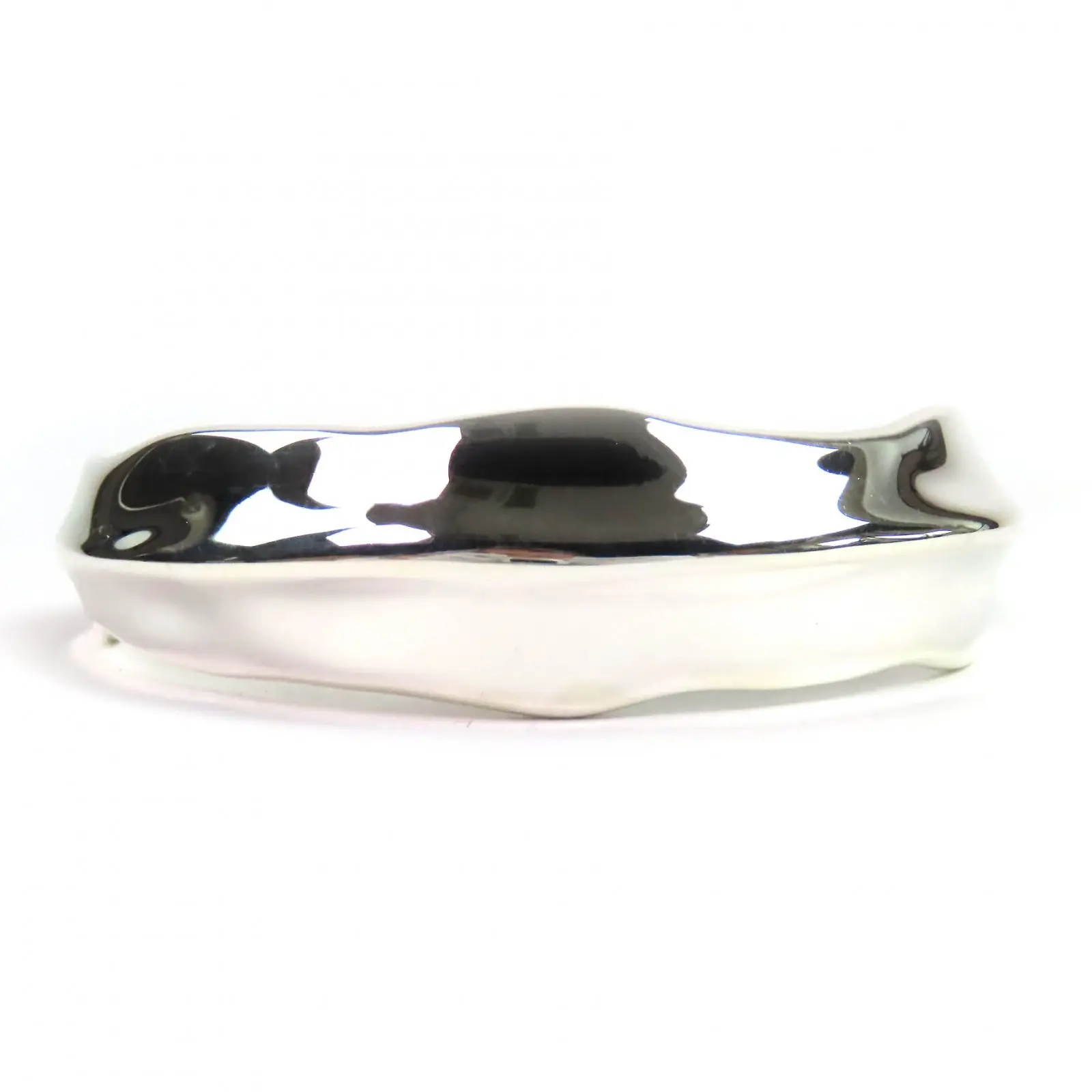 Pre-owned Tiffany & Co. Sterling Silver 925 (Ag925) Small Leather Goods Tiffany&Co. Leaf Bangle Silver Bracelet