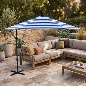 GLAM Modern Cantilever Umbrella with 6-Rib LED Lights