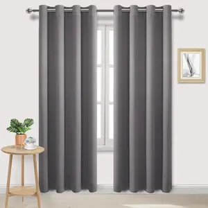 1pc Bedroom Full Shade Curtain Set, Thermal Insulated Eyelet Curtains, Effective Light Blocking, Energy Efficient Home Decoration Curtain for Living Room, Bedroom, Balcony
