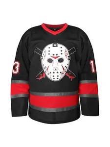 Voorhees Jason 13 Friday Movie Ice Hockey Jersey Halloween