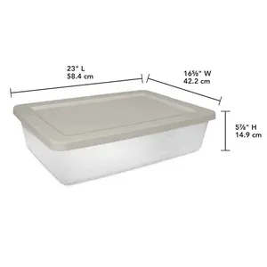 HOT 28 Qt. Storage Box Plastic Adult, Grey Pumice