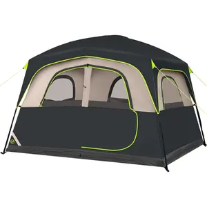 Tent 6 Person Tents  Camping, Waterproof Easy Setup Camping Tent with Rainfly, Portable Large Family Cabin Tent with 5 Large Mesh Windows and Carry Bag  Outdoor Camping & Hiking