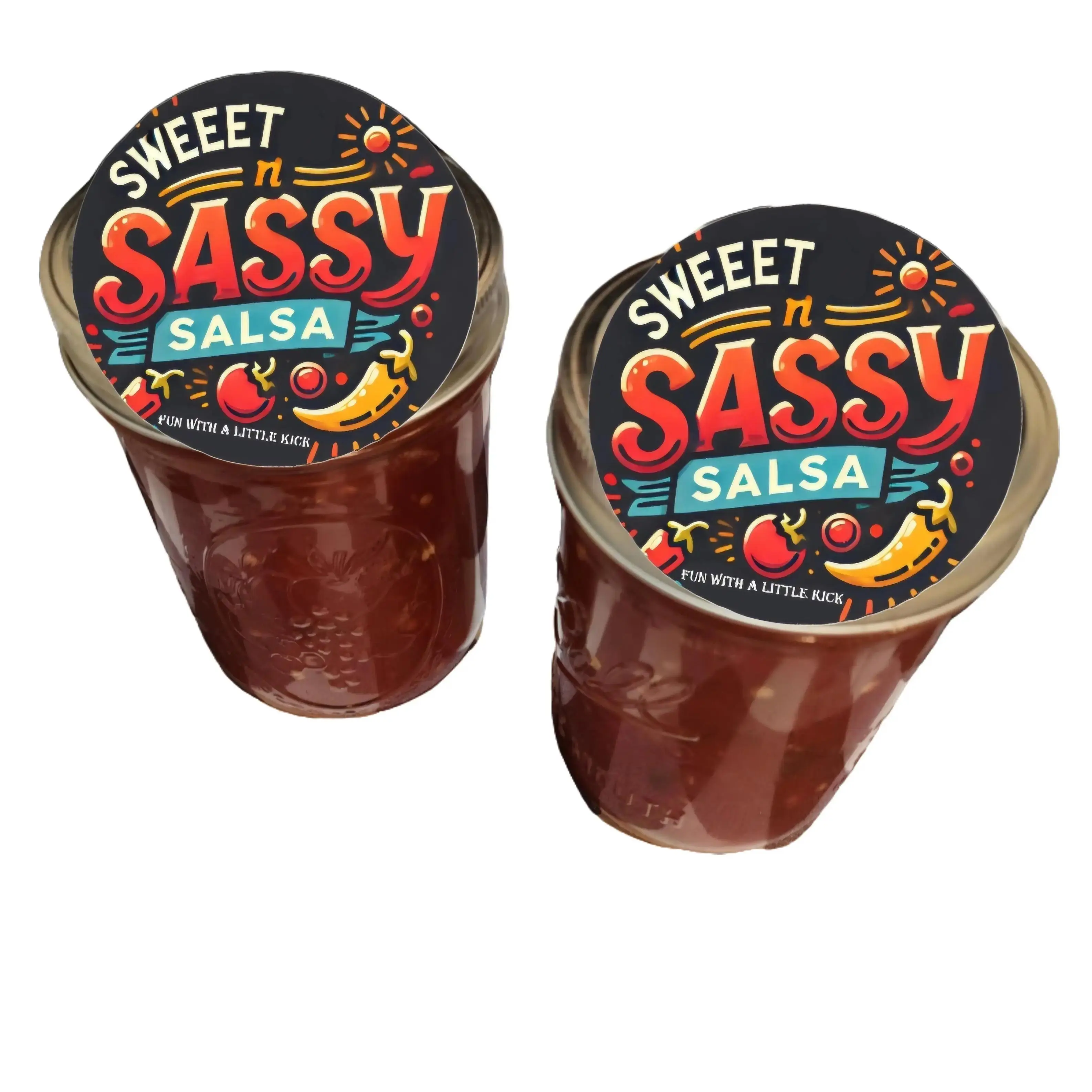 Sweet N Sassy Salsa - Sweet and Spicy Salsa 2 Jars / 16 OZ Glass Jar with Metal Lid, Family Recipe, Sugar-Free & Gluten-Free Flavor Dip Sauce Sauce Sauce Sauce Sauce