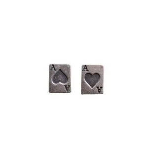 Red Ace of Hearts Poker Studs – Edgy Punk Hip-Hop Earrings |   Unisex Playing Card Statement Jewelry, Stainless Steel |   Bold Urban Streetwear Accessory 2025