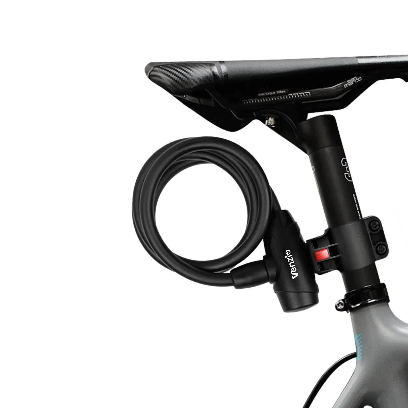 Venzio 4FT Heavy Duty Anti-Theft Bicycle Cable Lock, Bike Lock Cable with 2 Keys and Mounting Bracket, 1/2 inch(12mm) Coiled Steel Cable with Dustproof Insert for Bikes, Scooters, Gates, Fences
