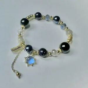 A luxurious hand polished Mosonite colored bracelet paired with colored zircon, sparkling Mosonite, and colored zircon. Master level aesthetic design. Excellent quality. Brilliant and radiant. High quality manual polishing