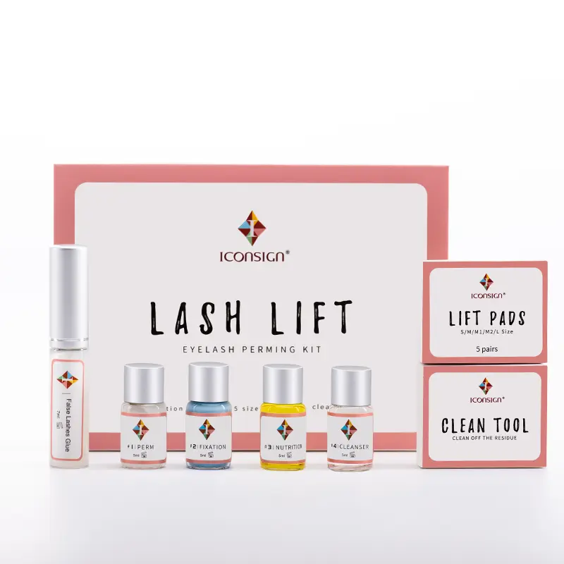ICONSIGN Professional Lash Lift Kit - Gentle Hypoallergenic Makeup Set with Setting Cream, Semi-Permanent Perming, Lifting & Curling, Long-Lasting Serum for Everyday Makeup, Weddings, Bigger Brighter Eyes, Easy for All Lash Types