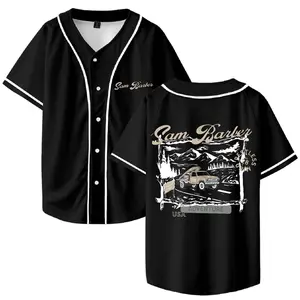 Sam Barber Adventure Merch Baseball Jersey Shirt V-Neck Women Men Short Sleeve Streetwear Clothes