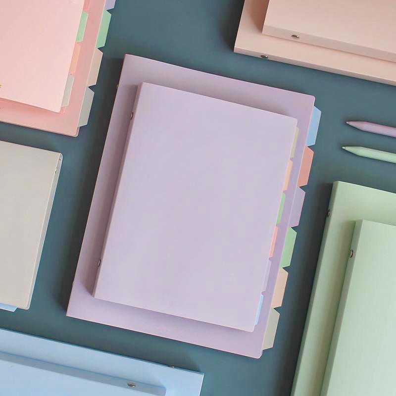 B5 Detachable Journal Notebook A5 Soft Pastel Color with Pastel Index Divider, 26 & 20 Holes, Removable Binder, Waterproof Cover & 20 Sheets Paper