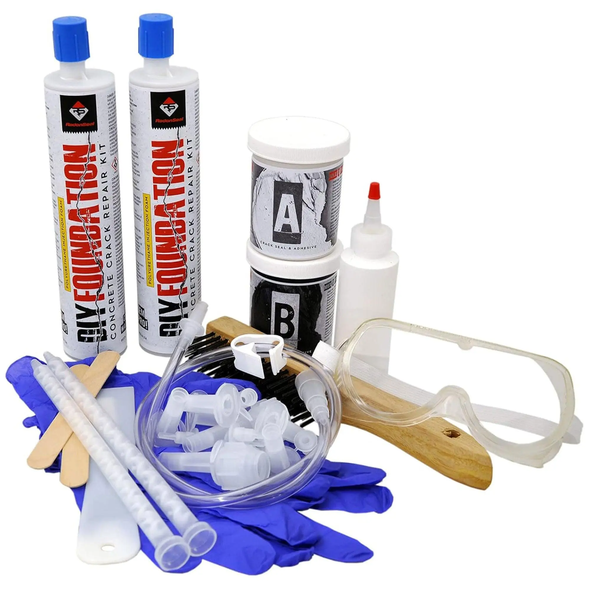 RadonSeal Concrete Foundation Crack DIY Repair Kit for Basement Wall Cracks RadonSeal Concrete Foundation Crack DIY Repair Kit for Basement Wall Cracks