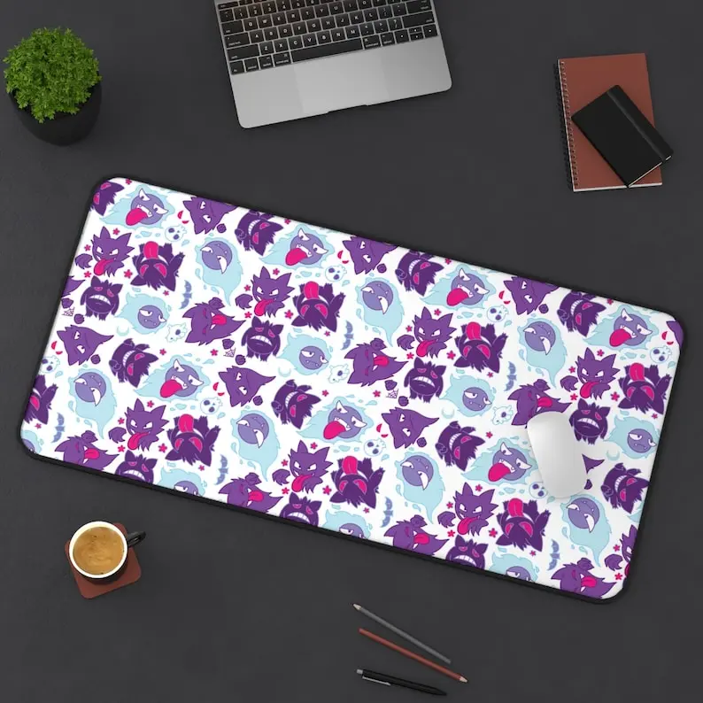 Gengar family Pattern Desk Mat! Perfect for a Gift, Present, Holiday, Birthday! Japanese Anime