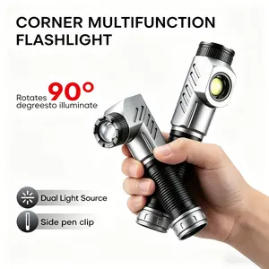 1 Rotatable Flashlight, 90° Adjustable Angle, Dual Light Source, One Button Switch, Upgraded Version, Household Outdoor Emergency Lighting
