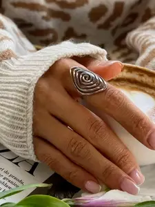 Vintage Geometric Spiral Stainless Steel Open Ring, Simple Elegant Casual Jewelry for Women, Perfect Spring Gift for Her, Trendy Jewellery Accessories