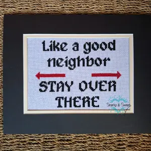 Like  Good Neighbor framed cross stitch