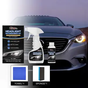 Headlight Refurbishment Kit, Yellowing Fogging Scratches Care Cleaning Car Headlights Maintenance Set, Automotive Lighting Repair Tools