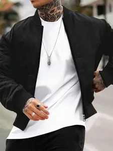 Men's Autumn Winter Ribbed Collar Jacket, Casual Sports Streetwear Outerwear with Hood, Trendy Cardigan Coat, Zipper Closure & Pocket Design, Perfect Gift for Husband or Boyfriend