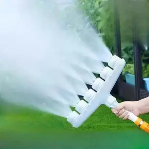 Adjustable 6-Direction Garden Sprinkler Head, High Flow Plastic Adjustable Spray Nozzle for Lawn, Yard, Vegetables, Durable Irrigation Equipment