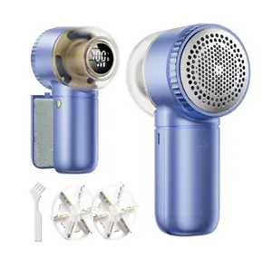 Fabric Shaver with Lint Brush Large Lint Shaver with Digital Display 3-Speeds Lint Remover with 6-Leaf Blades Electric Sweater Shaver to Remove Pilling for Clothes Furniture 1200mAh Battery 3-Shaving Modes
