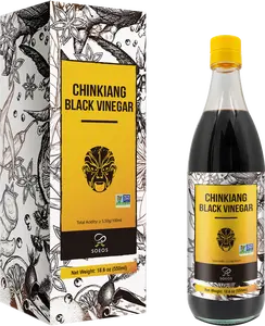 Soeos Chinkiang Vinegar, 18.6 fl oz (550ml), Chinese Black , Traditional , Organic , Zhenjiang Xiangcu, Black Rice Vinegar Flavor