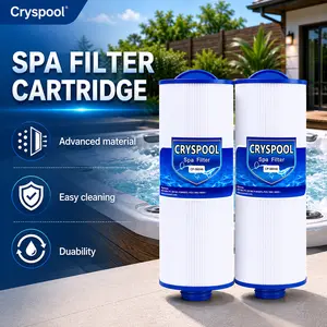 Cryspool 06046, 60 Sq. Ft Spa Filter Cartridge, 2Pack, Compatible with PJW60TL-F2S, J400, 6CH-960, 6540-383, J-300, FC-2800, 14081, Premium, Closed Handle(Not Removable Tops)