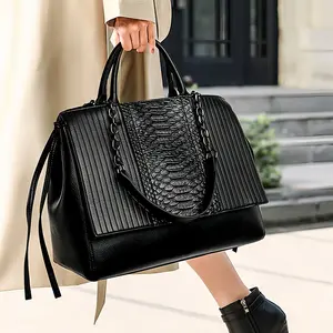 Elegant Leather Tote Bag Handbag - Buttery Soft Genuine Leather, Minimalist & Stylish Everyday Carryall for Women, Essential for Work, Travel & Daily Life