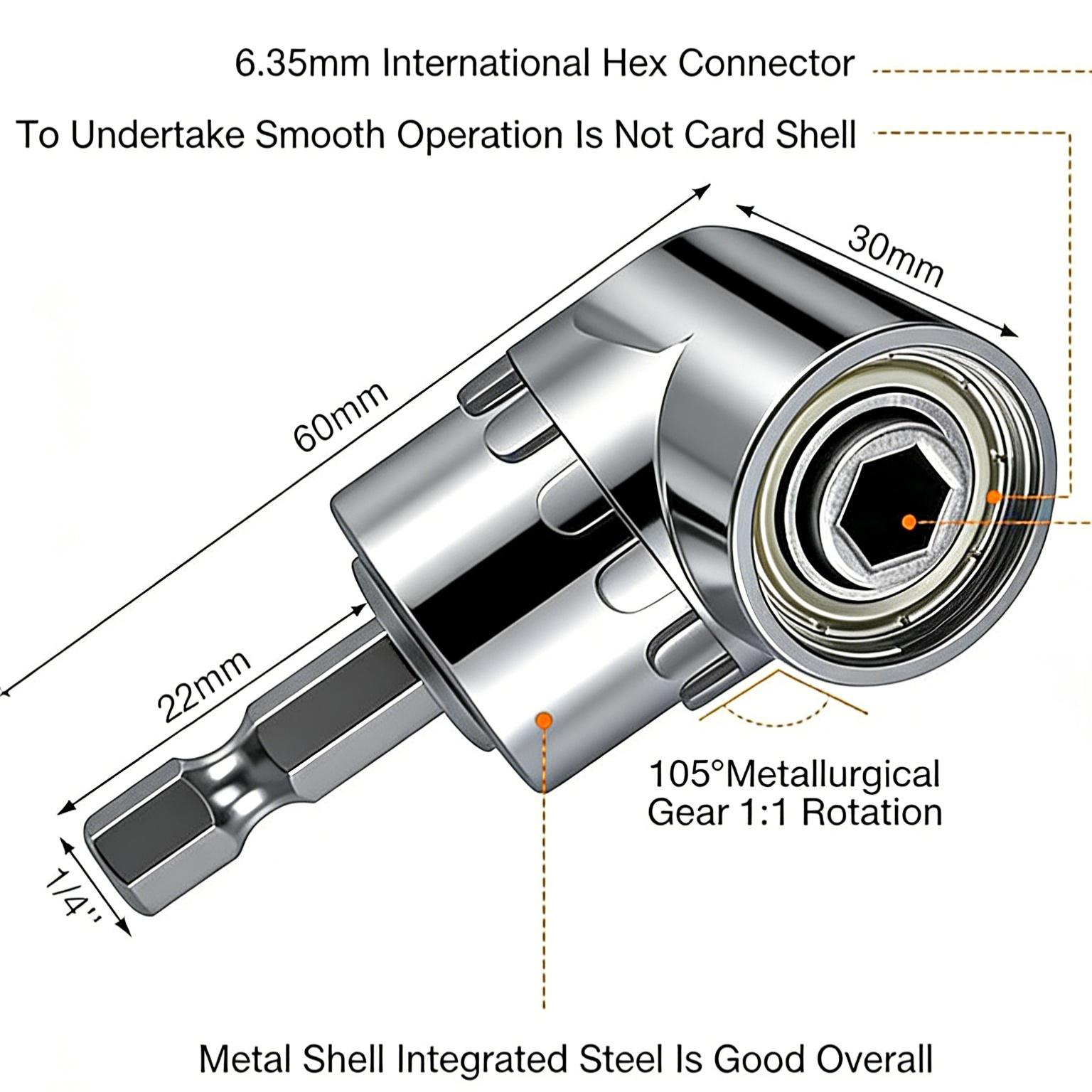 Right-Angle Drill Bit Accessory Set(3pcs) with Multi-function Bend Screwdriver Bit Include 2Pcs  105° Right Angle Drill Attachment 10 Short Screwdriver Bits Screwdriver Bit Kit  Suitable for Narrow Spaces Bits for Heavy-Duty Tool Kit angle drill adapter