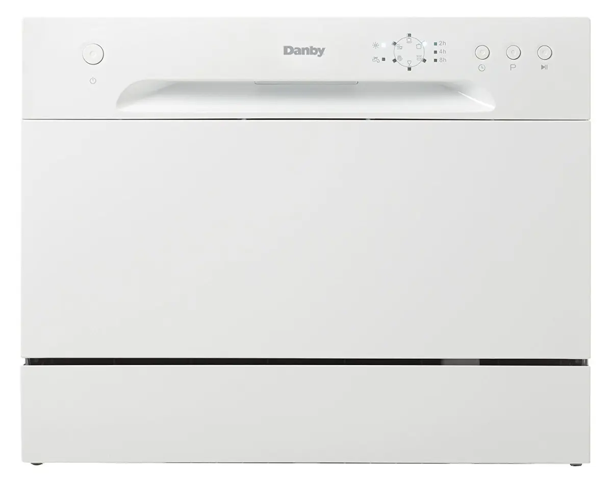MAS Compact Countertop Dishwasher - White, Efficiently Washes Dishes for Household Use
