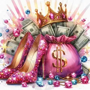 1pcs 5D DIY diamond painting kit, 5D diamond art set, DIY decoration, crown, high heels, money bag diamond painting set full round drill DIY, mosaic, diamond art, DIY art home decoration, suitable for Halloween and Christmas.