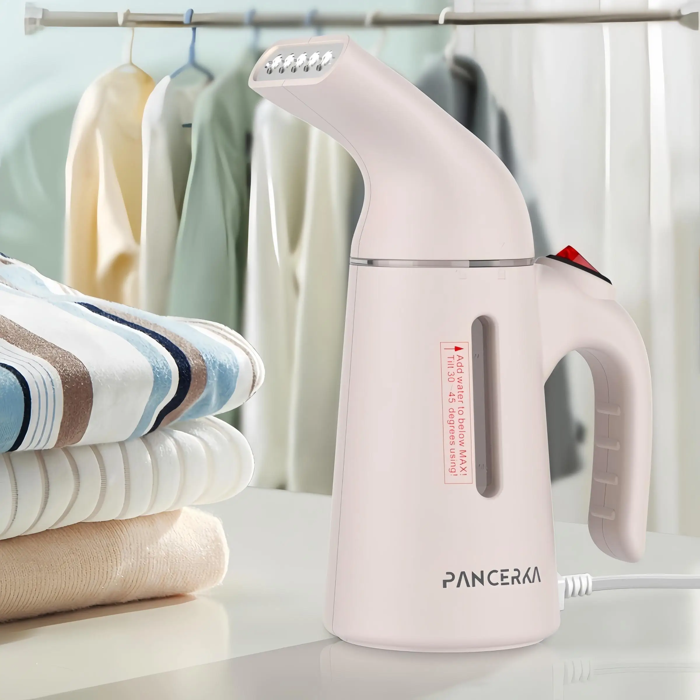 PANCERKA Portable Handheld Garment Steamers, 1 Count Household Clothes Fabric Steam Iron, Clothes Wrinkle Remover, Home Ironing Machine, Travel Essent