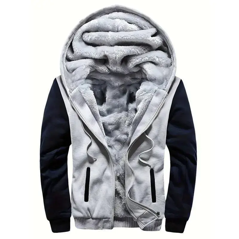 Man Jacket 2026 Men's Thermal Fleece Hooded Jacket, Autumn and Winter Leisure Multicolor Jacket Coat Dandy Man Jacket 2026 Men's Thermal Fleece Hooded Jacket, Autumn and Winter Leisure Multicolor Jacket Coat Dandy