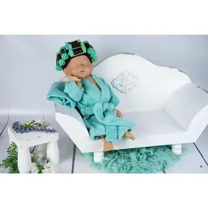 Newborn Curlers Wig - Green/Dark Hair