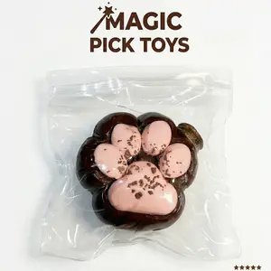 Final Sale | Chocolate Cat Paw Squishy - Food-Grade Silicone Slow-Rising Rebound Squishy Fidget Toys for Stress Relief - Soft Squeeze Toys with Thick Creamy Slime Texture, Handmade Non-Toxic Sensory Toys