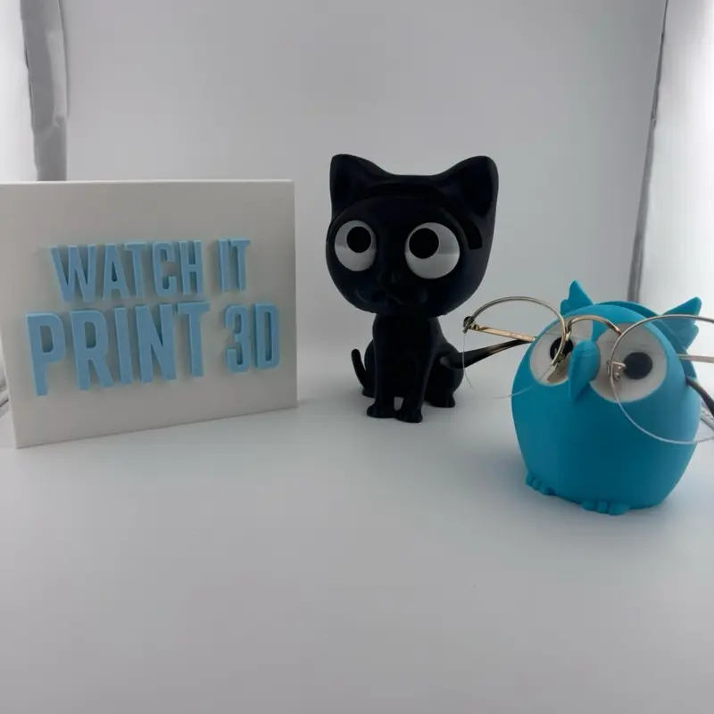 3D Printed Blue Owl Eyeglass Stand