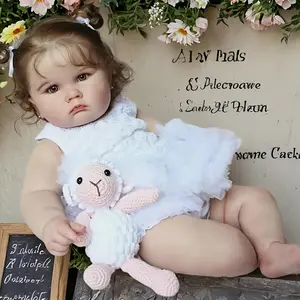 A complete set for the baby  Rebirth Doll 52cm 21 inch Soft Vinyl Reborn Baby Fat Big Doll with Advanced Acrylic Eyes Rooted Hair 3D Painted Realistic Skin for Children's Gifts Grateful Kids Gifts Soft Weighted Dolls Stuffed Doll baby dolls Soft Pinch