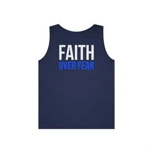 Faith Over Fear Tank Top — Christian Cross Graphic Spiritual Shirt