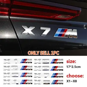 Abs Material 3D Letter Emblem, Car Trunk Badge, Self-Adhesive Sticker, Tailgate Letters Decal for X3m X4m X5m X6m, Multi-Model Fit