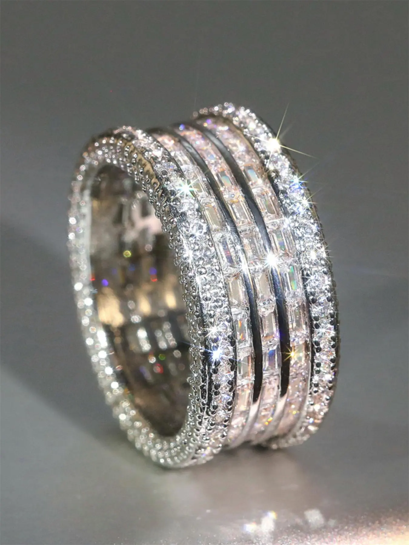 Luxury Artificial Zirconia Decorated Ring, Fashion Accessories for Women, Trendy All-match & Exquisite Jewelry for Birthday Gift, Cubic Zirconia Ring, Beautiful Rings