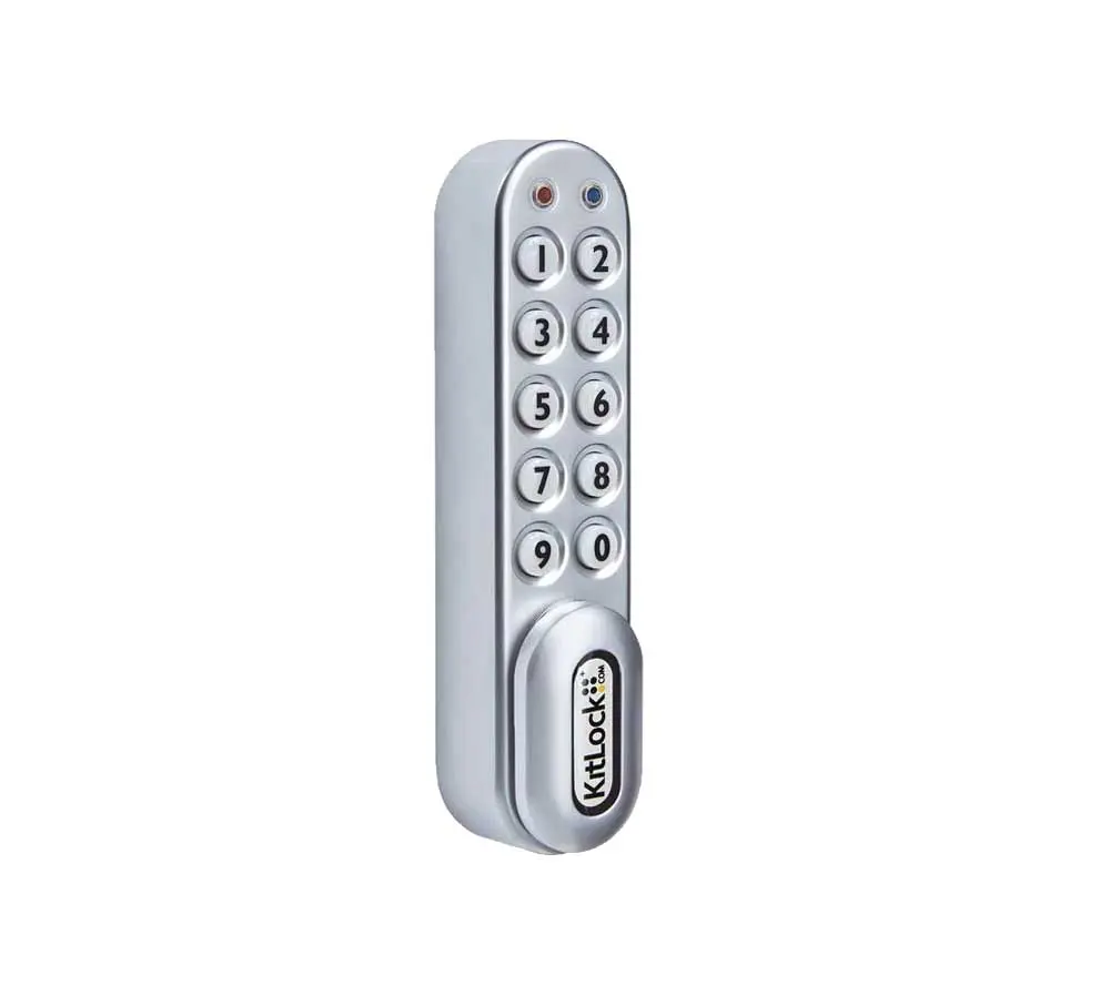 Codelocks KL1000 Classic+ Silver Grey Electronic Vertical Locker KitLock - Tools & Hardware Padlock with Batteries, 15000 Operations, 20 User Codes, 24hr Auto-Unlock Countdown Timer, 4/6/8-Digit Codes, Schools Compatible