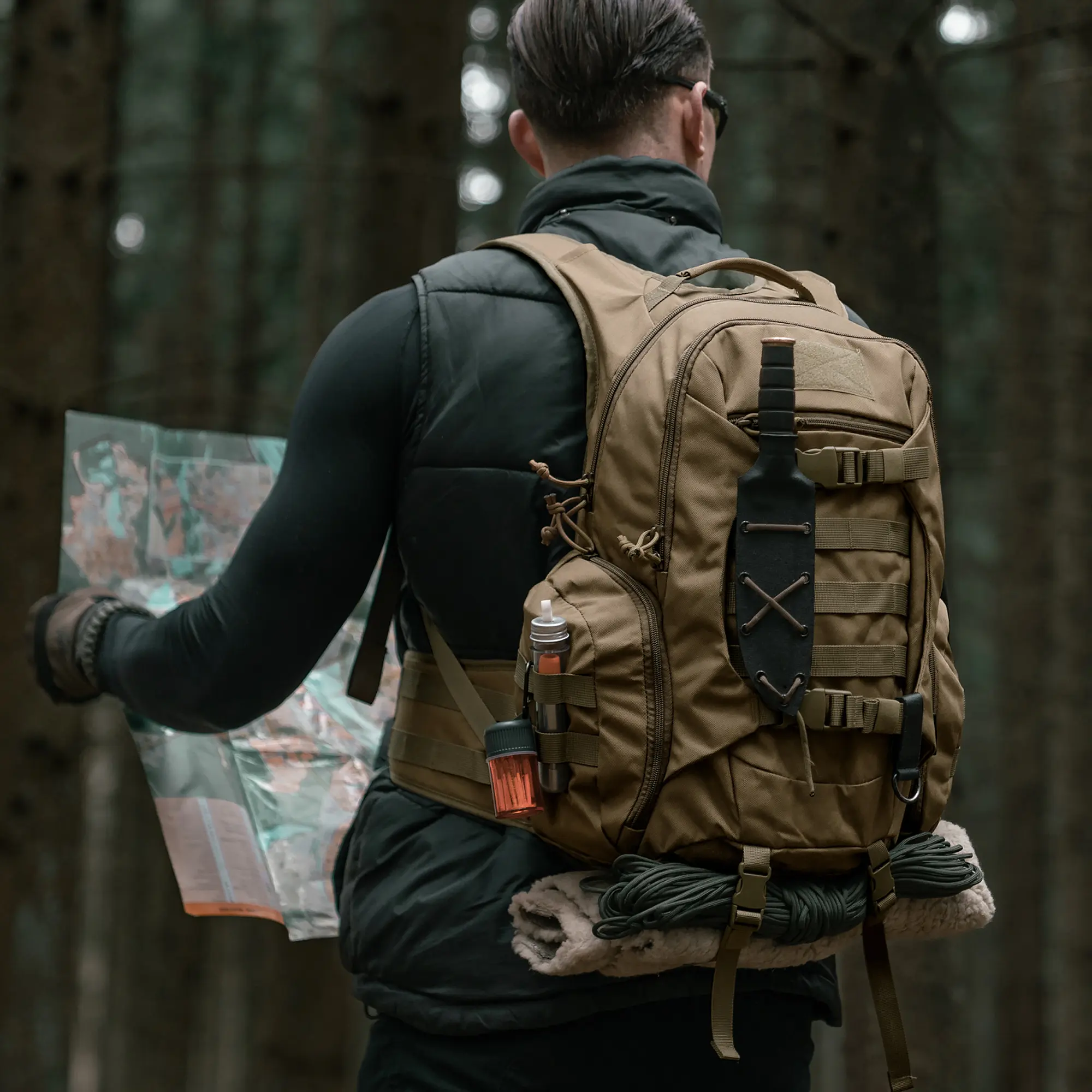 Mardingtop 28L Military Tactical Classic Casual Travel Backpack Molle Hiking Backpack Suitable for Men Outdoor Camping Cycling, Large Army 3 Day Assault Pack Survival Gear With Molle System Webbing Affordable Multifuntional Range Bag Durable Gear