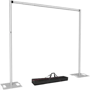8.5 * 10ft Pipe and Drape Backdrop Stand KIt, Adjustable Heavy Duty Photo Background Stand  Drop for Birthday Party Wedding Christmas Decorations