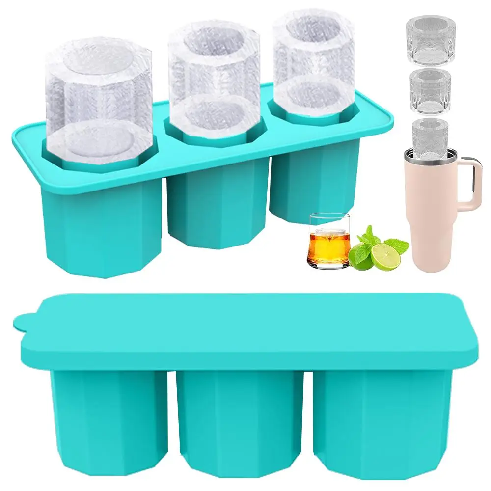Silicone Ice Cube Tray, 1 Count Cup Shaped Ice Cube Mold, Ice Cube Maker for 40oz Water Bottle, Cocktail, Coffee, Summer Home Kitchen Ice Cream DIY Ma