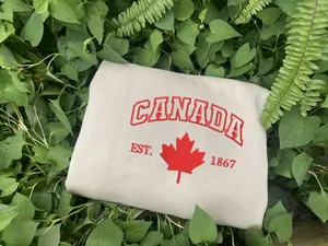Embroidered Canada Sweatshirt, Maple Leaf Embroidery, Canada Day Gifts For Canadian ESA089