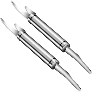 2-PCS Stainless steel shrimp line knife clean intestines dissect fish belly remove small tools open back tip peeling