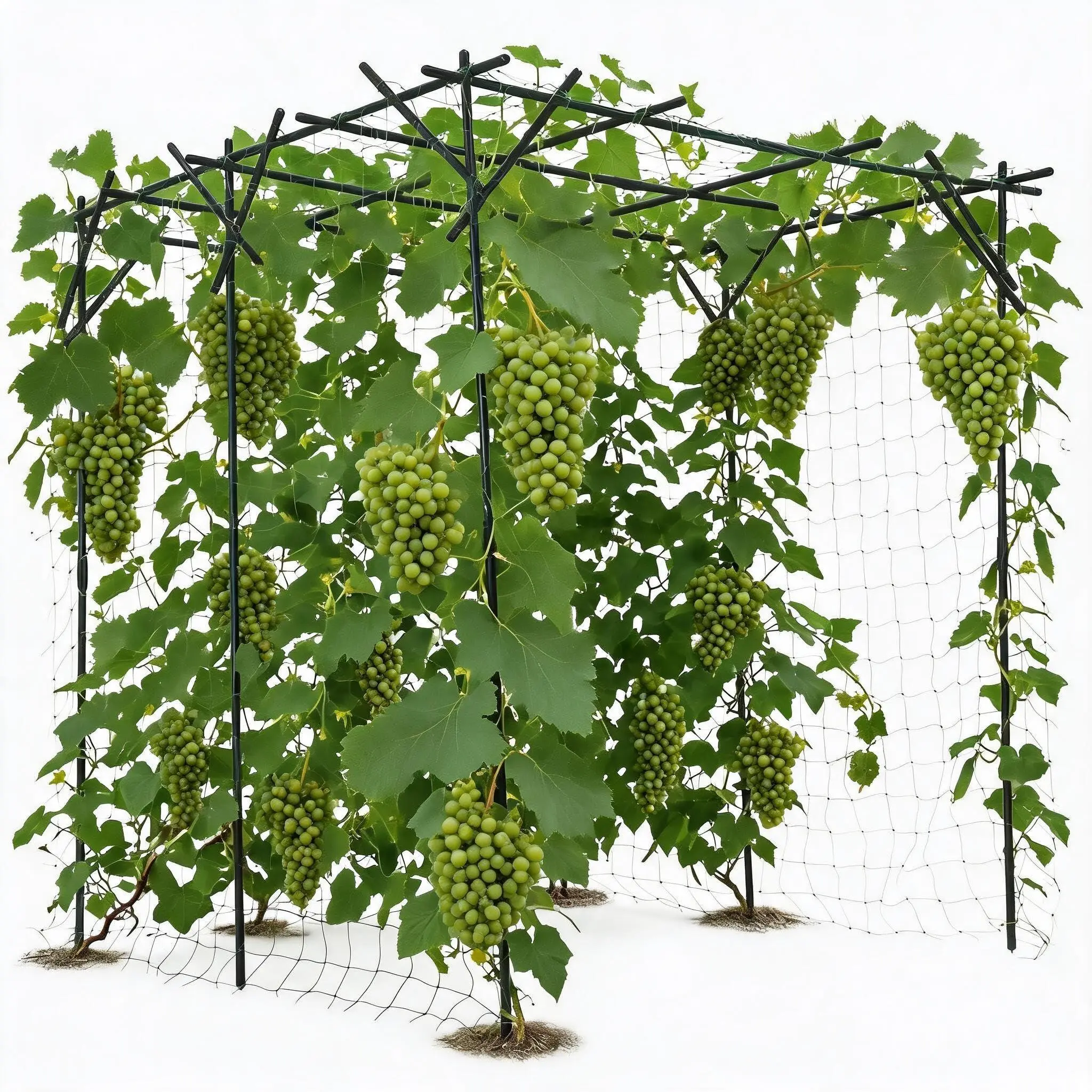 Grape and Cucumber Trellis Outdoor Garden Arch for Climbing Plants, Large Vine Trellis Pergola for Peas Flowers Melons 78H x 78L x 78W Inch for Yard and Patio