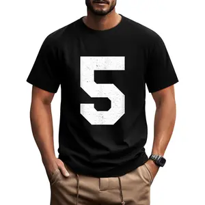 100% Cotton Jersey Uniform Number #5 for Sports T-Shirt