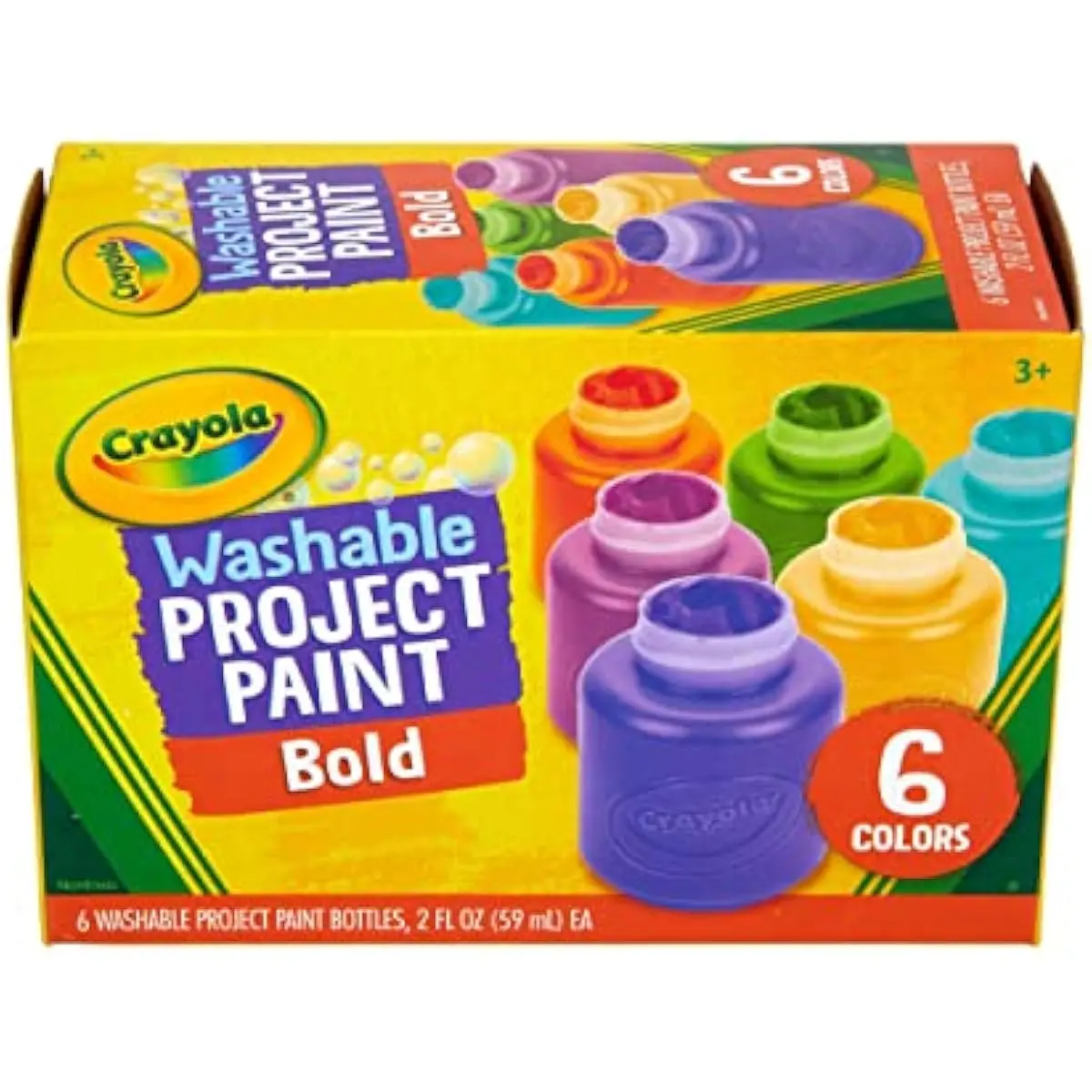 Washable Kids Paint (6ct), Assorted Bulk Paint Set for Kids, Essential Easter Basket Stuffer for Kids, Spring Craft & Art Supplies, Gift for Toddlers, Ages 3+